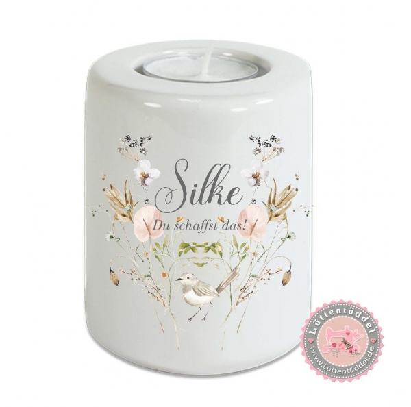 Hoffnungslicht Gedenklicht Blumen Natur Teelichthalter Teelicht Kerze Kerzenlicht Grablicht Kerze Allerheiligen Sternenkind Lüttentüddel®